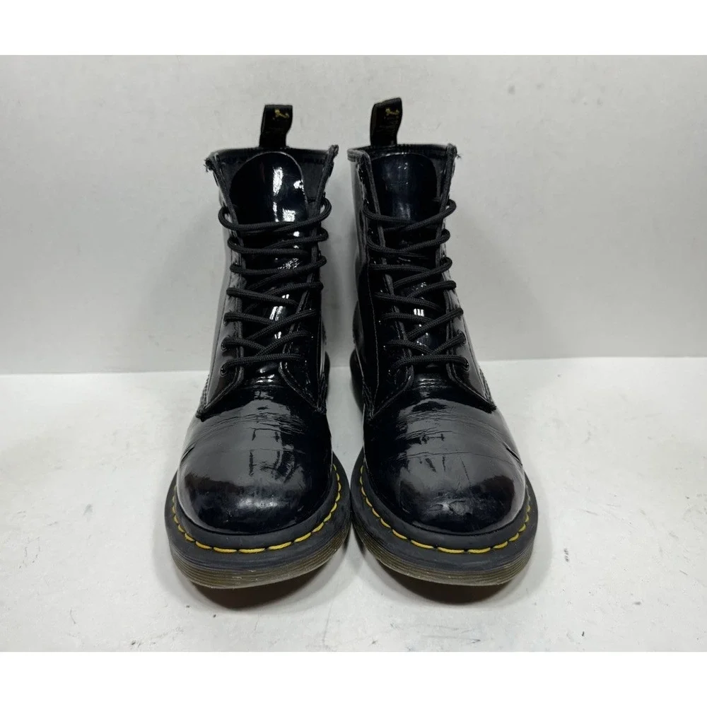 Doc Dr. Martens 1460 Patent‎ Leather Women's 7 8-Eye Boots Black 11821